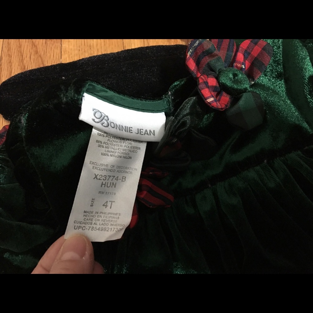 Bonnie Jean Holiday Dress Girl 4T - Picture 7 of 7